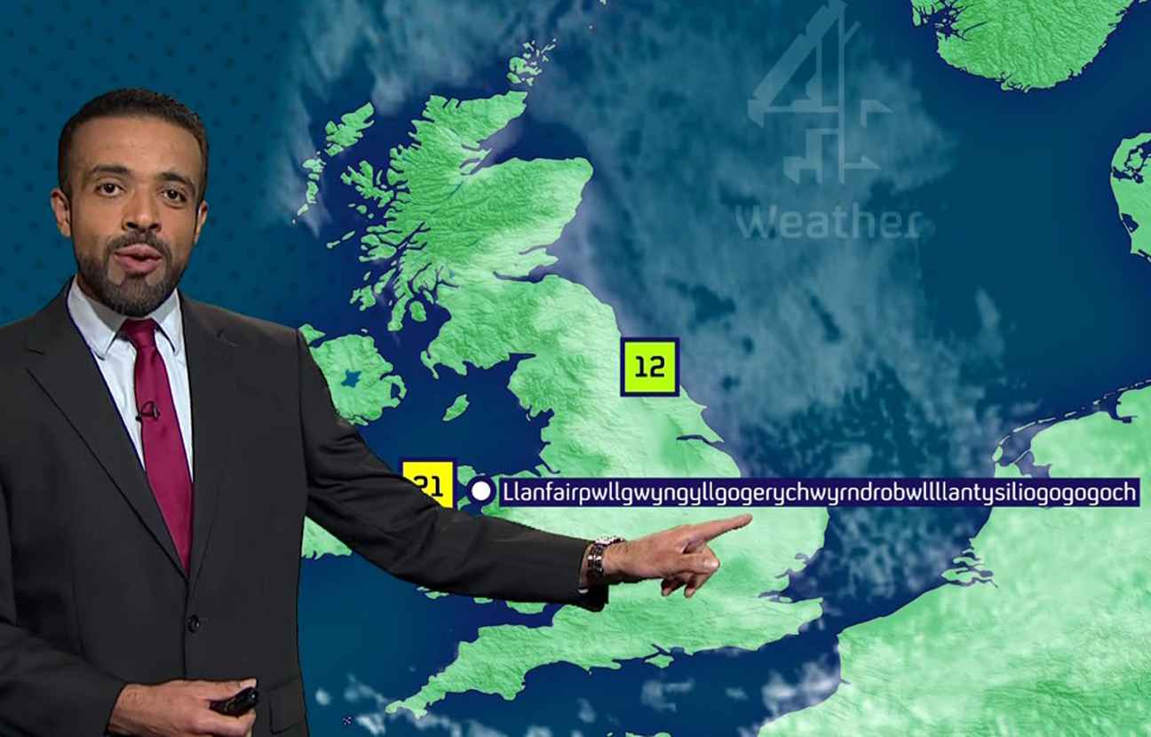 Quand le présentateur météo cite le nom imprononçable d’une ville britannique