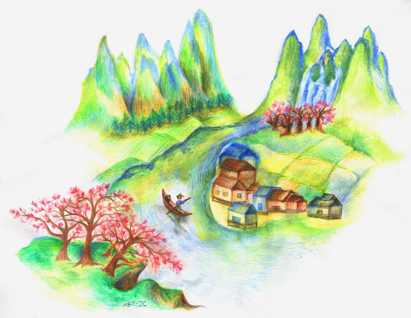 La source aux fleurs de pêcher