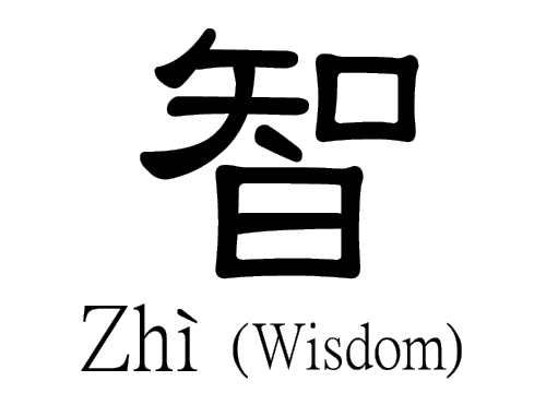 Caractères chinois Sagesse : Zhī (智)cinq