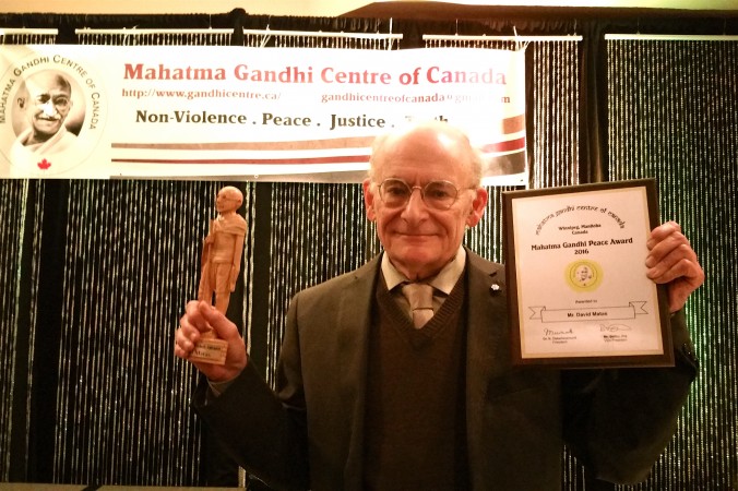 David Matas, éminent avocat des droits de l’homme, reçoit le prix Gandhi