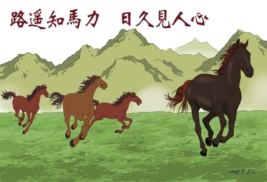 Un long chemin permet de prouver la force d’un cheval (路遥 知 马力)