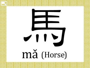 Le caractère chinois : 馬 (mǎ)