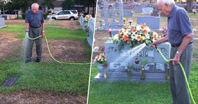 Une personne âgée s&rsquo;occupe chaque jour de la tombe d&rsquo;un étranger, un soldat tombé au champ d&rsquo;honneur, avec de l&rsquo;amour et du respect!