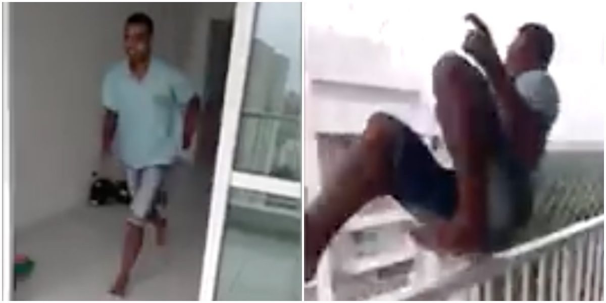 Un homme court tout droit vers un balcon et saute par-dessus la rampe. Qu&rsquo;est-ce qui lui arrive à la fin? je n&rsquo;ose pas regarder