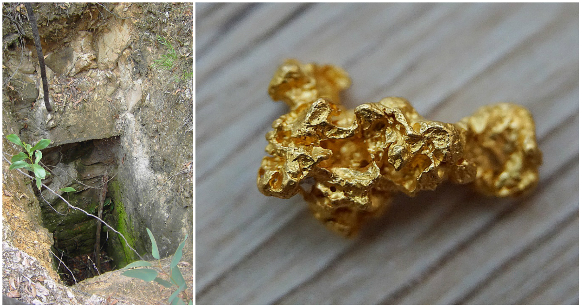 Il se promène dans son jardin et découvre une vieille mine d’or cachée dans le sol !