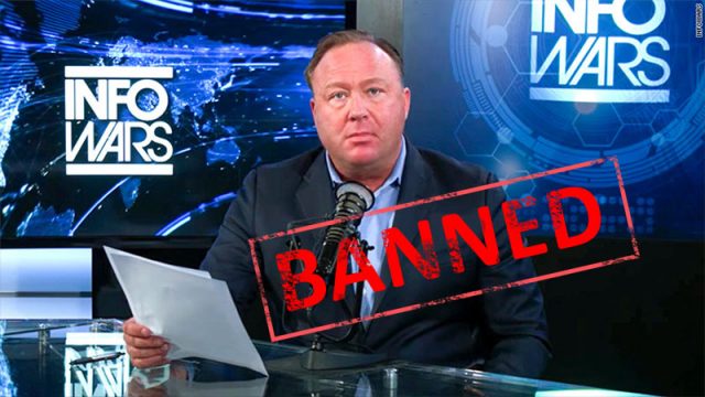 Alex Jones, réduit au silence par Apple, Facebook et Google, blâme la « Chine communiste »