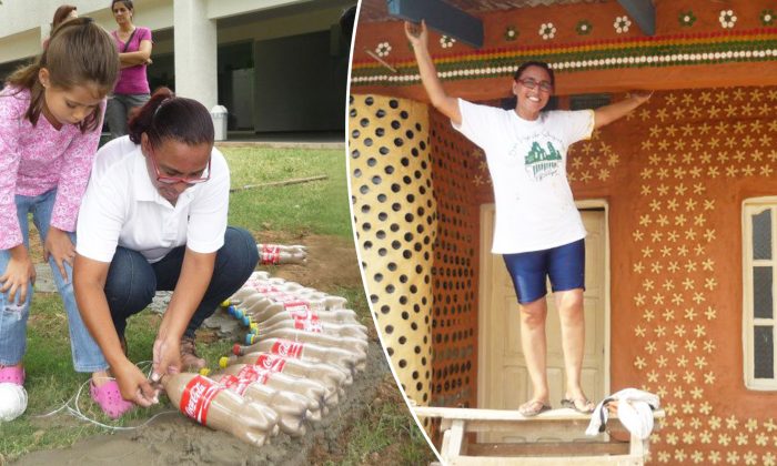 Une designer autodidacte construit des maisons avec des bouteilles en plastique pour ceux qui n&rsquo;ont pas les moyens d&rsquo;en acheter une