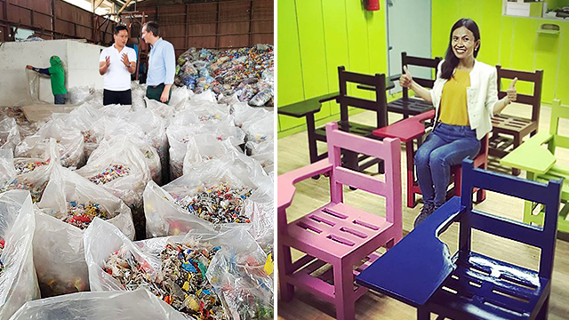 Un génie philippin utilise des pailles en plastique et des emballages de bonbons pour fabriquer des chaises d&rsquo;école en plastique