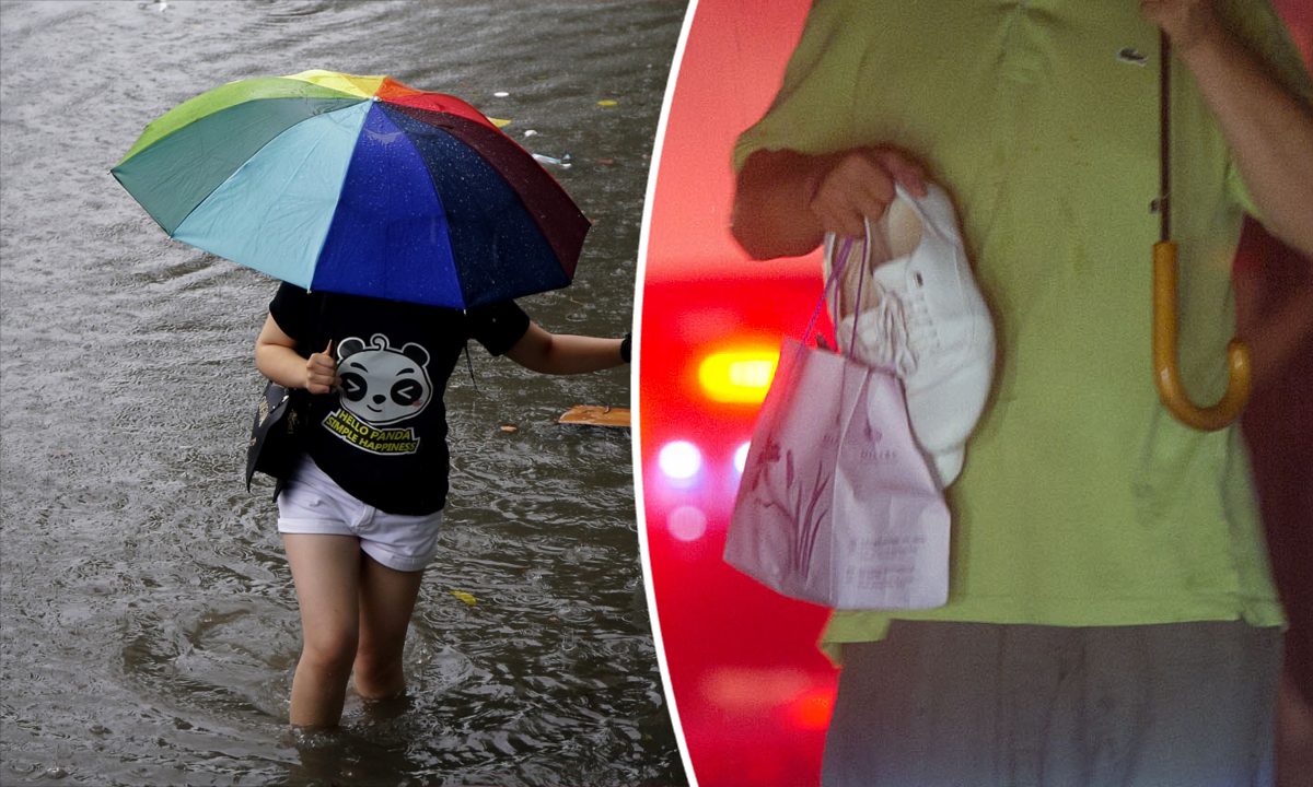 Des étudiants traversent un campus inondé en quête de vivres pour leurs camarades de classe féminines