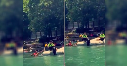 Une vidéo virale montre des plaisanciers texans essayant de boire leur alcool confisqué avant que la police ne le jette dans la rivière