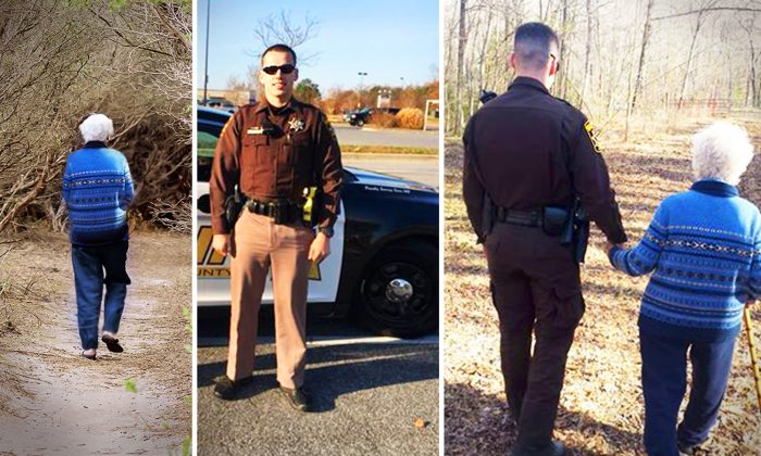Une femme atteinte de démence erre dans les bois et ne rentre pas à la maison, jusqu&rsquo;à ce qu&rsquo;un gentil officier la guide par la main