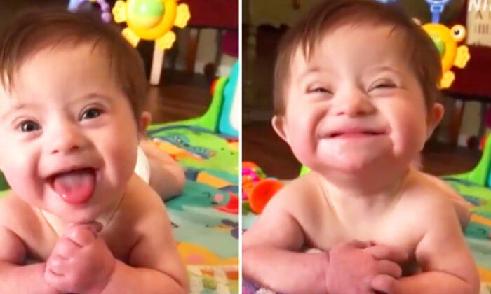 Un bébé adopté atteint de la trisomie sourit à sa nouvelle maman dans une vidéo réconfortante qui devient virale