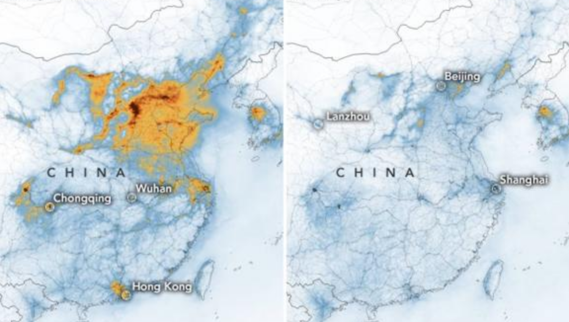 Coronavirus: les fermetures d’usines chinoises entraînent une chute spectaculaire de la pollution en Chine