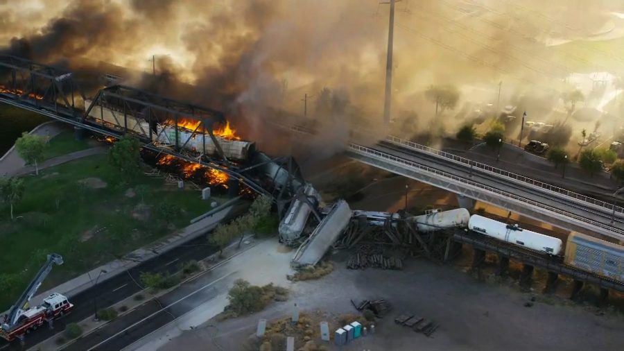 Un déraillement de train provoque un incendie en Arizona : « une scène d&rsquo;enfer »