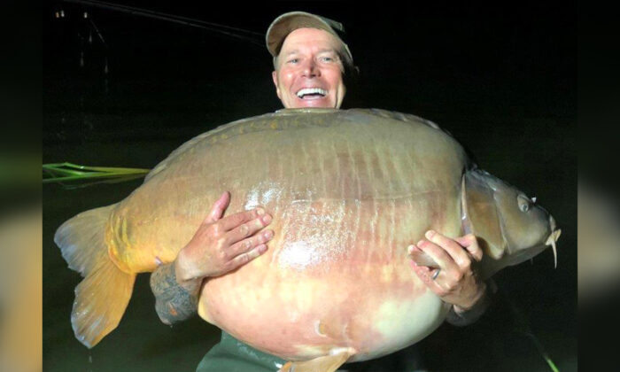 Un pêcheur à la ligne britannique déclare qu&rsquo;il n&rsquo;était pas à la recherche d&rsquo;un record du monde quand il a pêché une énorme carpe de 50kg