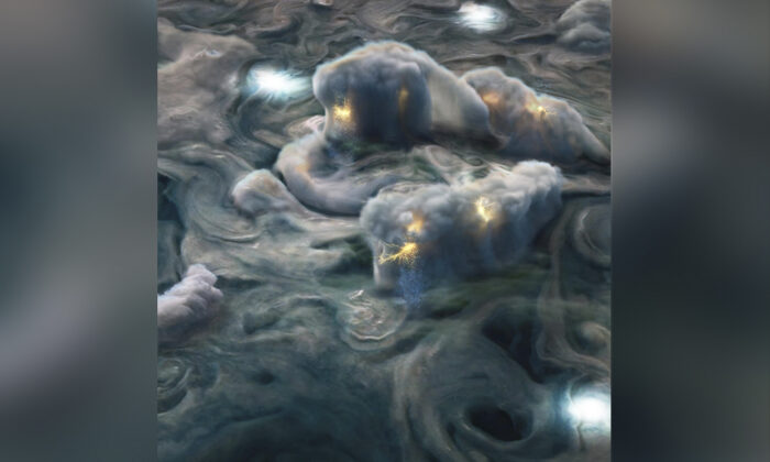 La NASA publie des images incroyables de la « brume » de haute altitude de Jupiter et de ses nuages d&rsquo;orage