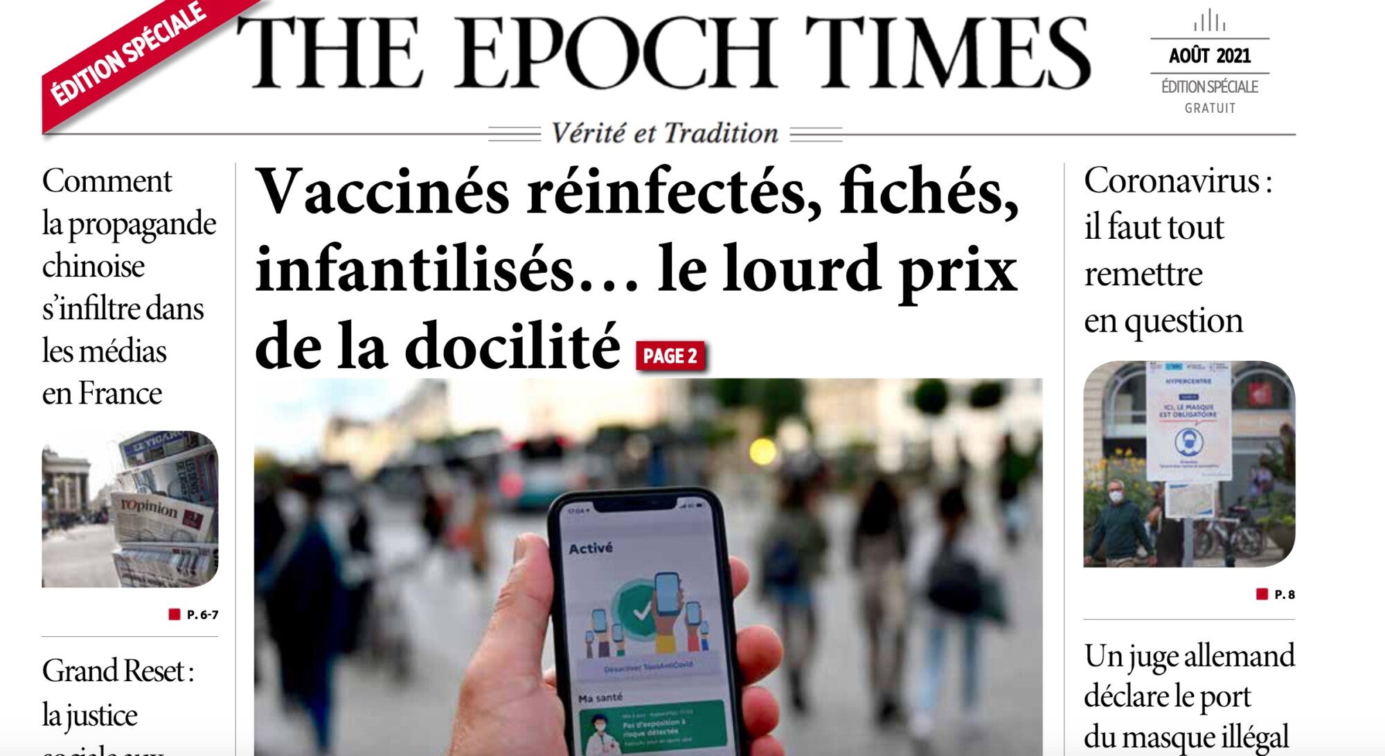 [Édition spéciale] Vaccinés ré-infectés, fichés, infantilisés… le lourd prix de la docilité