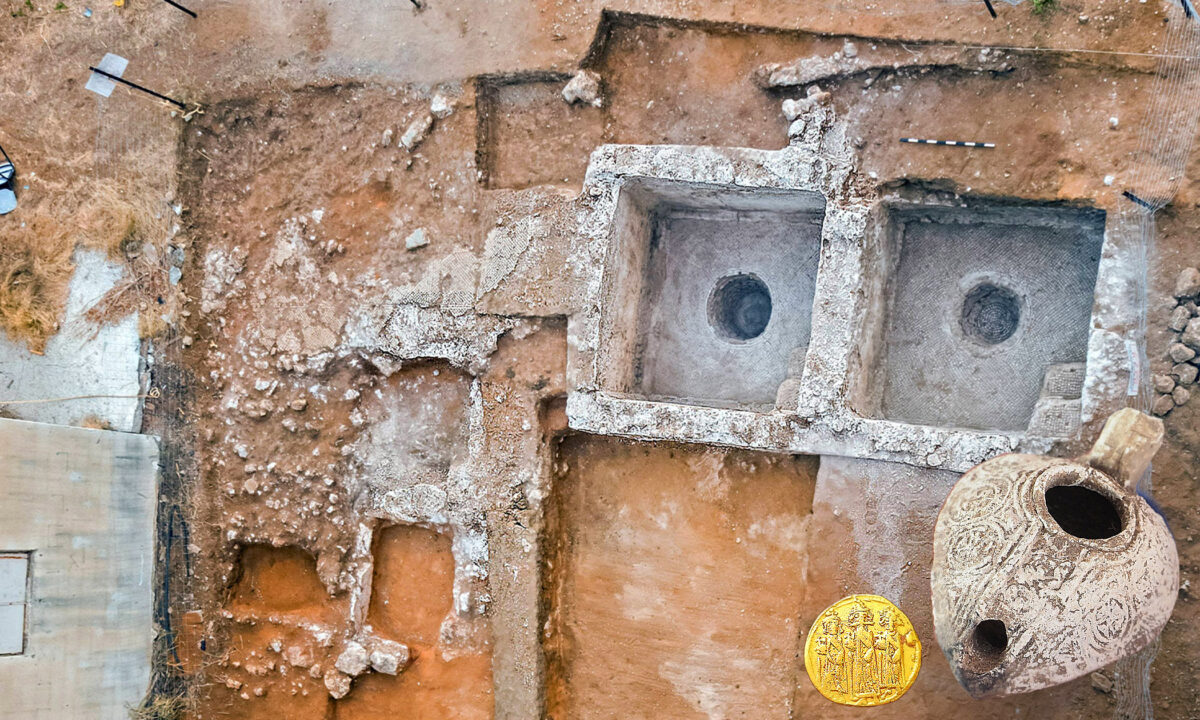 Des archéologues découvrent près de Tel Aviv un site industriel vieux de 1500 ans, un pressoir à vin et une pièce d&rsquo;or de l&rsquo;époque byzantine
