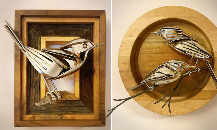 Un artiste transforme de vieux couverts en oiseaux et autres animaux incroyables