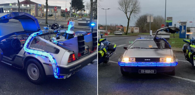 Somme: retour vers le futur pour les gendarmes qui contrôlent une DeLorean