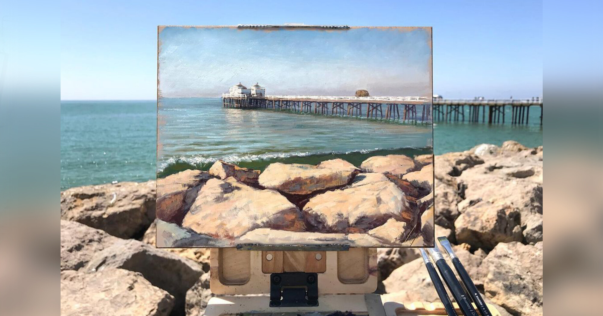 L&rsquo;artiste de plein air peint des scènes qui correspondent parfaitement à son environnement en plein air: vagues, prairies, montagnes, etc.