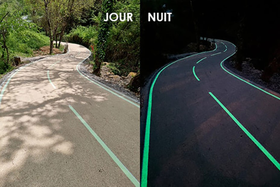 Loire-Atlantique: sur une portion de la RD 771, la route s&rsquo;éclaire au sol la nuit