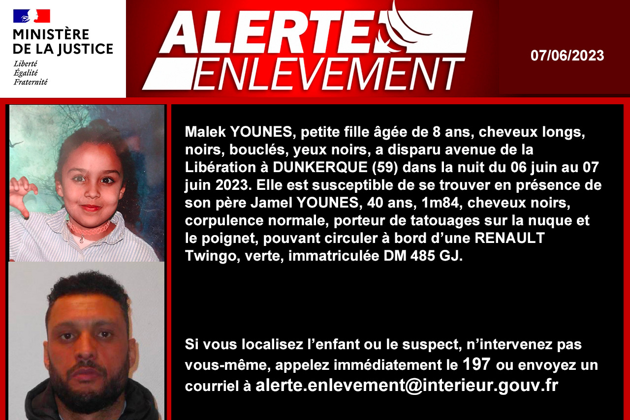 Plan alerte-enlèvement déclenché, après la disparition d&rsquo;une fillette de 8 ans dans le Nord