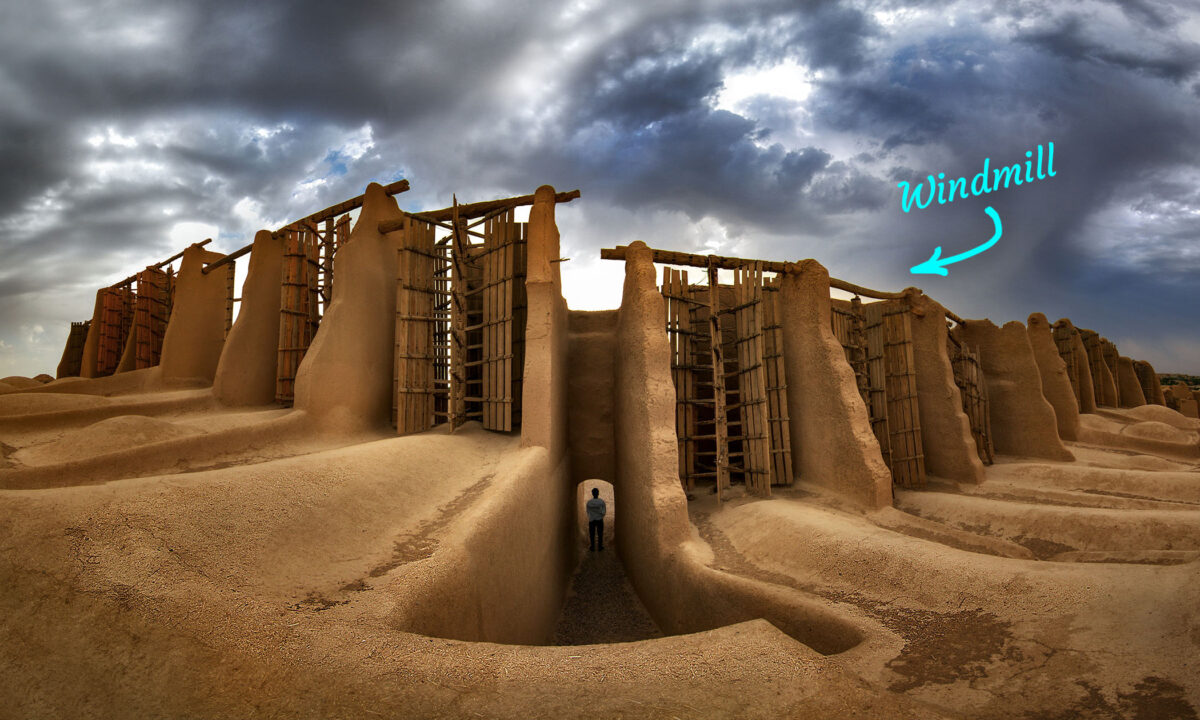 Ces anciens moulins à vent ont été construits il y a plus de 1000 ans avec de la boue, de l&rsquo;argile et de la paille, et fonctionnent toujours aujourd&rsquo;hui