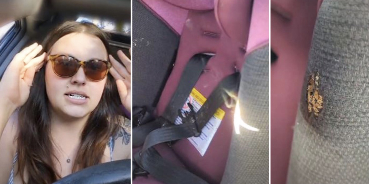 Une mère met en garde les parents après que le miroir du siège arrière a réfléchi la lumière du soleil, provoquant l’embrasement du siège pour enfant