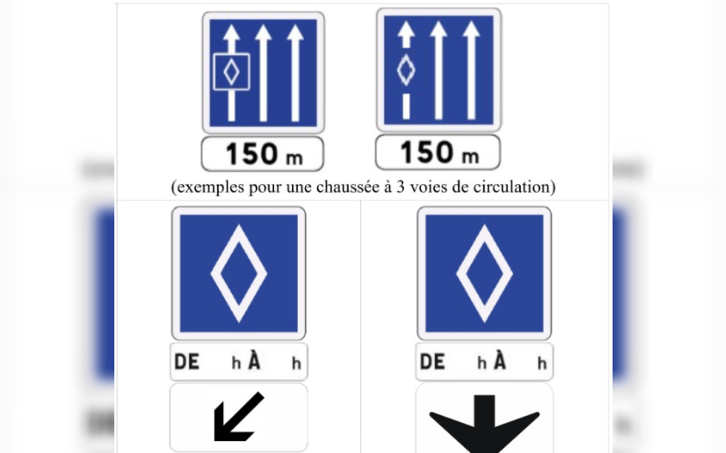 Sécurité routière: un nouveau panneau composé d’un losange blanc sur fond bleu apparaît sur les routes