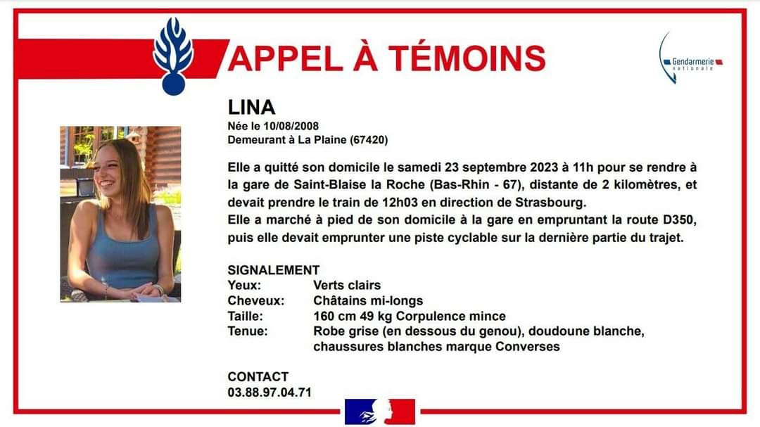 Disparition de Lina: une nouvelle battue est organisée alors que l&rsquo;inquiétude s&rsquo;accroît