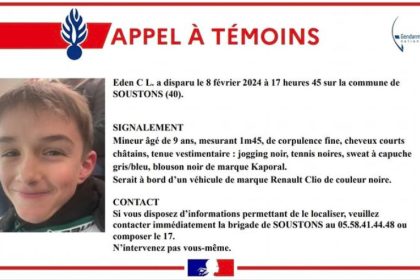 Disparition d’Eden, 9 ans, dans les Landes: son cartable et son téléphone découverts dans un fossé, son père également introuvable