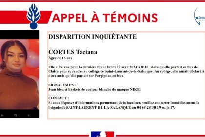 Pyrénées-Orientales: Taciana, 16 ans, est introuvable depuis plusieurs jours