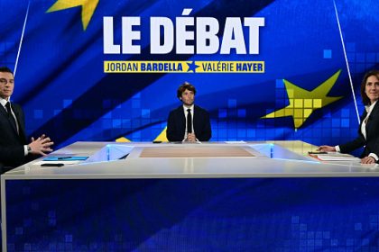 Européennes : Jordan Bardella et Valérie Hayer à couteaux tirés sur l&rsquo;Ukraine, l&rsquo;immigration et la sécurité