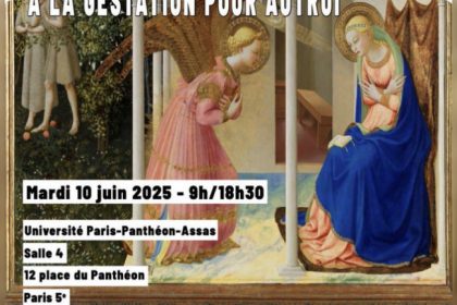 « Récupération blasphématoire » : l’affiche controversée d’un colloque sur la GPA inspirée de l’Annonciation